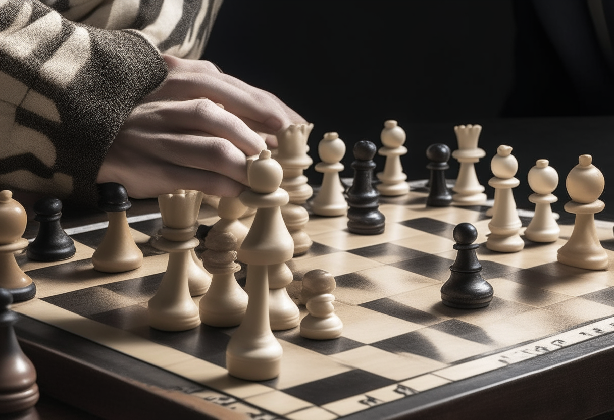 The king plaiting chess 
