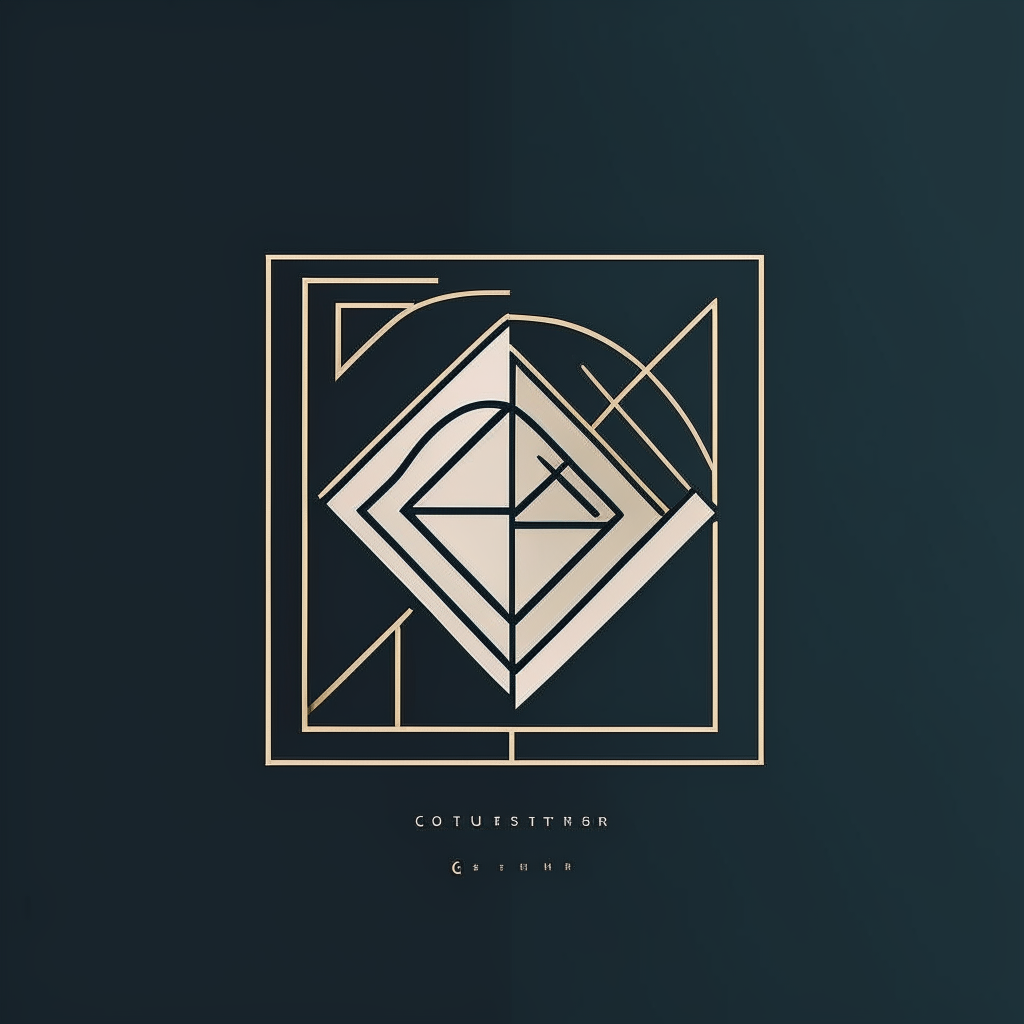 A creative logo for an interior design company conveying sophistication through subtle typography and geometric shapes, with versatility across different platforms and media
