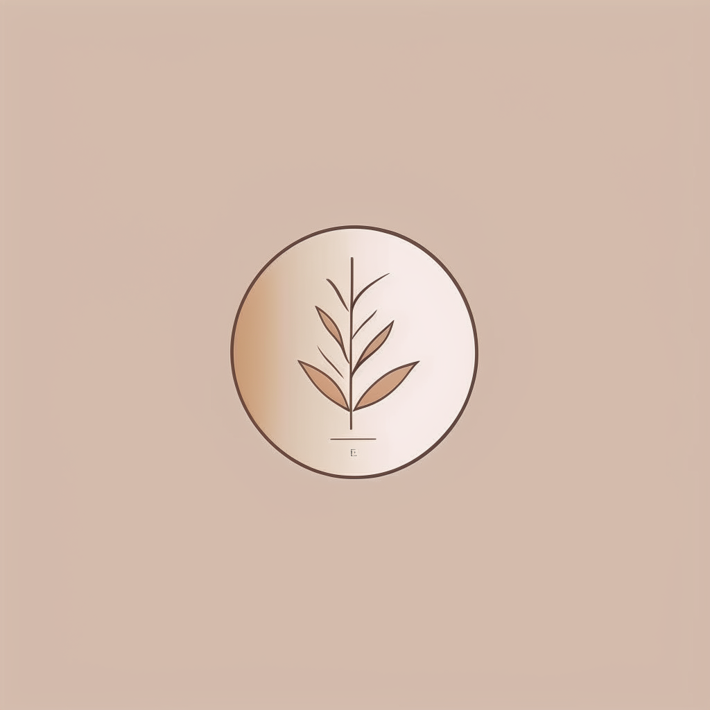 A minimalist logo for an interior design firm featuring subtle shapes and a warm color palette to represent luxury home spaces