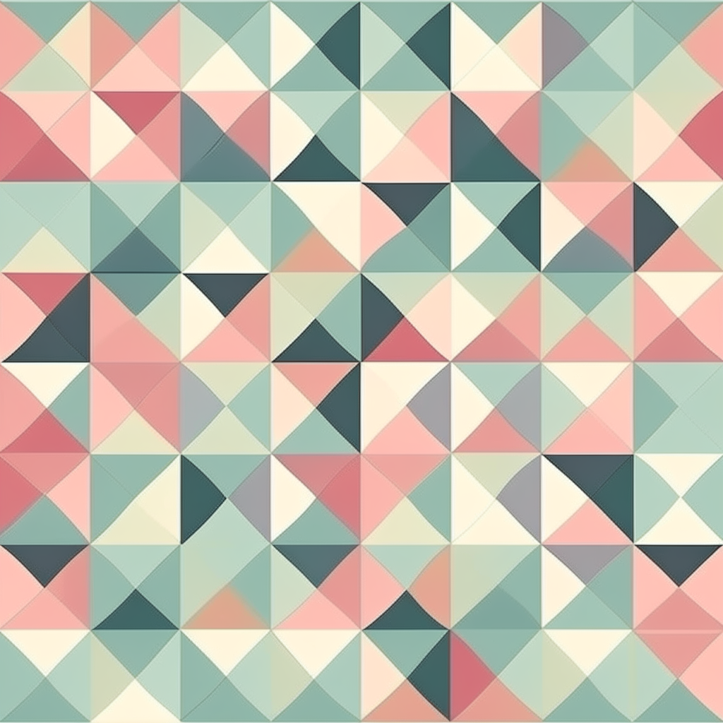 seamless geometric pattern with circles, squares and triangles in pastel colors repeating infinitely