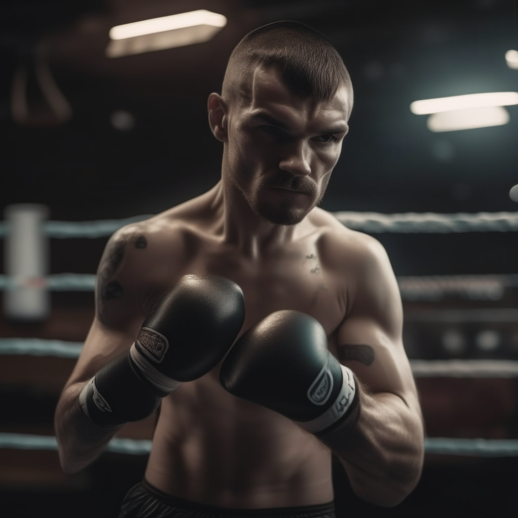 boxer is training before fight