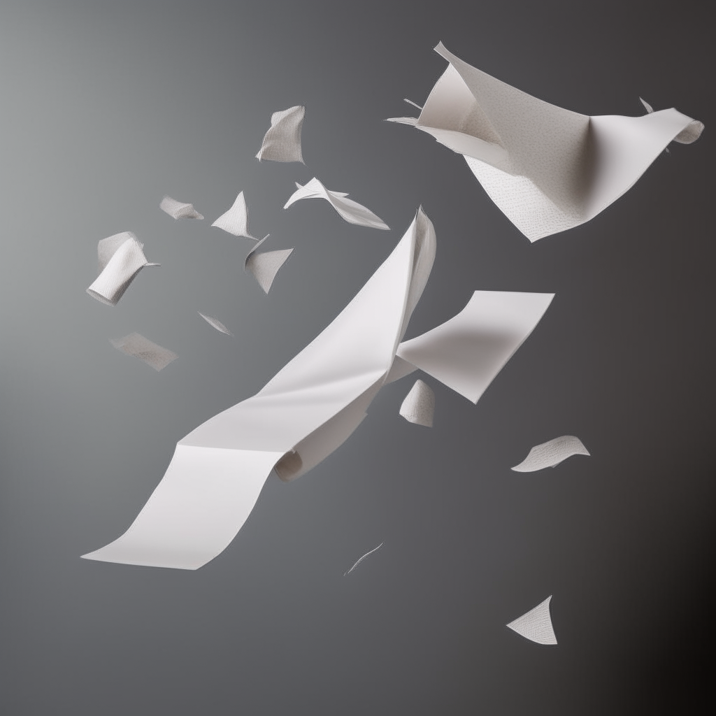 flying paper sheets