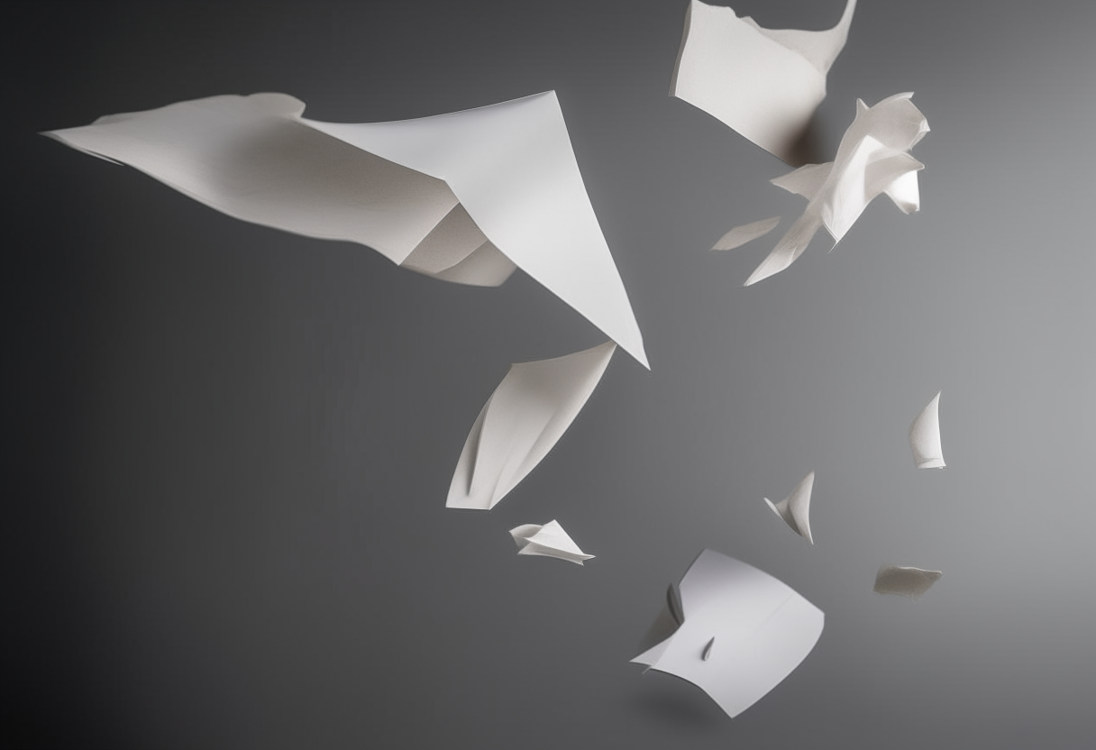 flying paper sheets