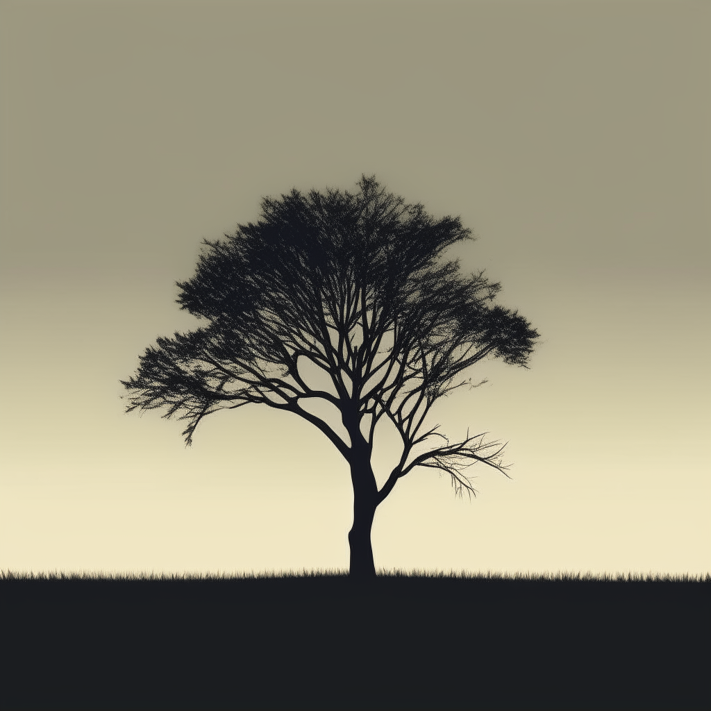 A minimalist tree silhouette