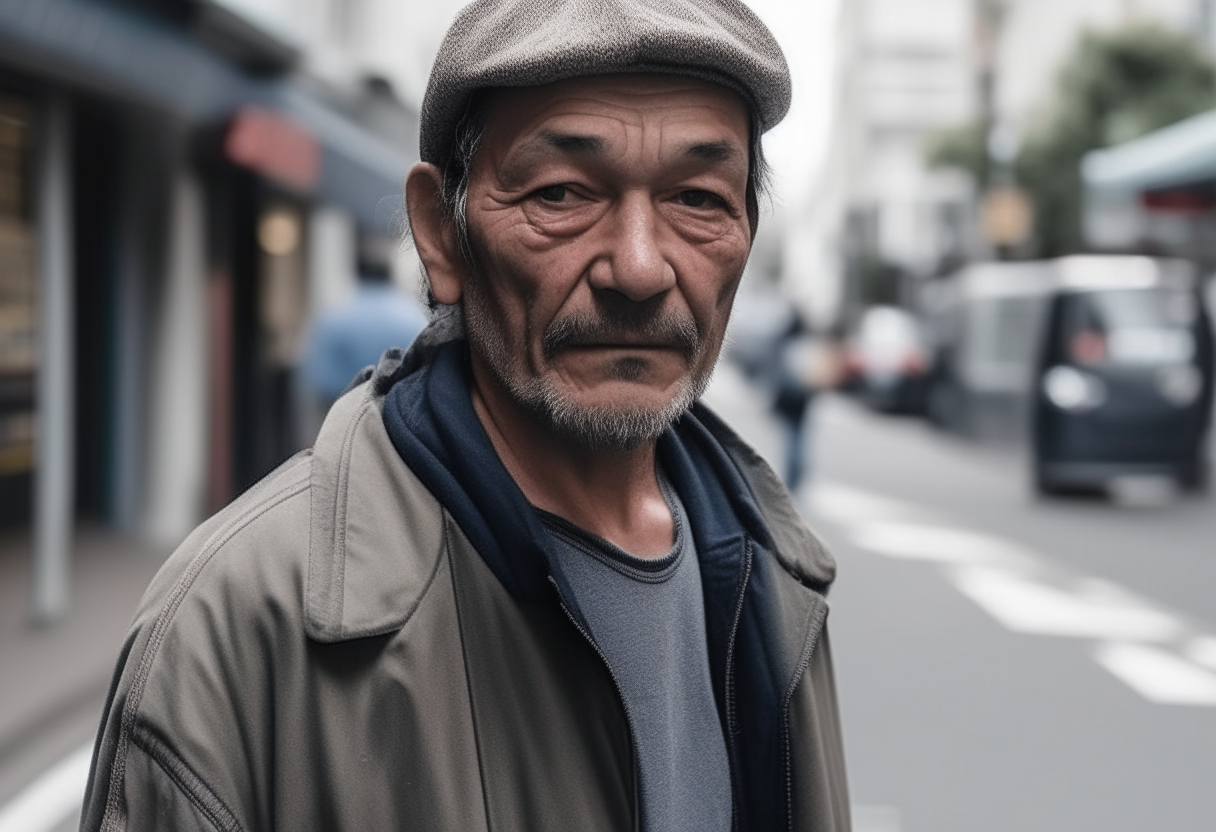 A man salmono in The  street  