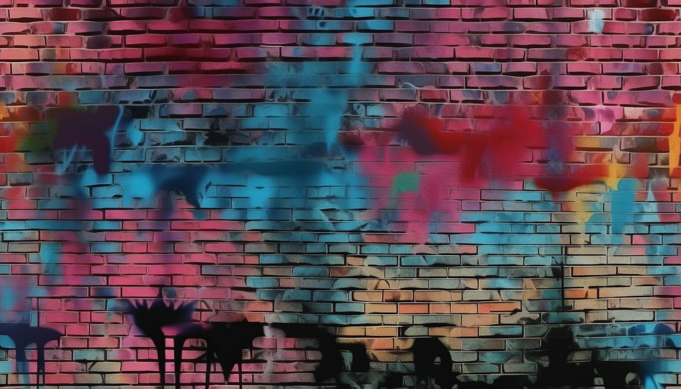 A graffiti brick wall background