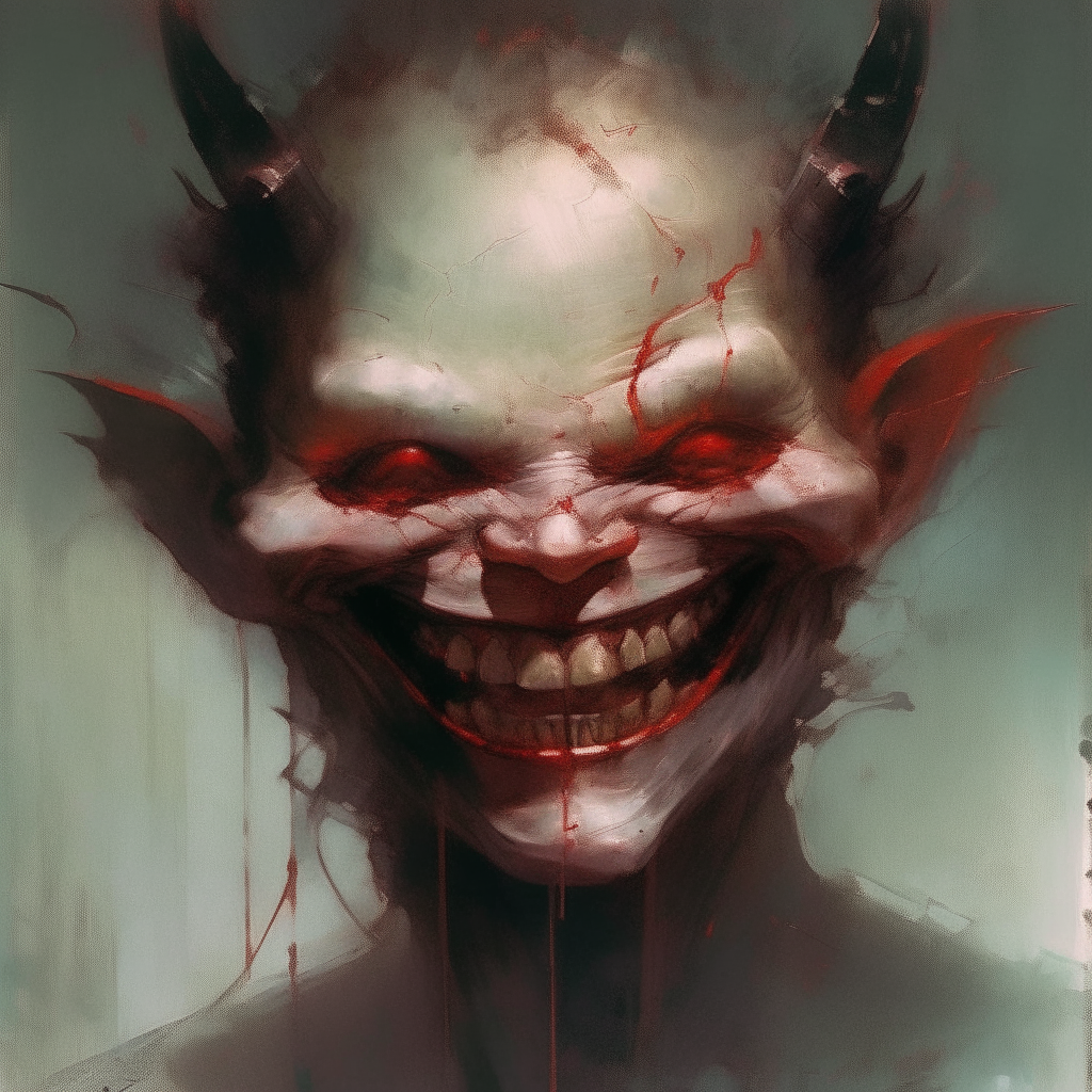 Smiling red-faced demon, cracked mirror, many cracks in the mirror, reflections, detailed face, detailed eyes, insanely detailed, concept art by Stephen Gammell, Pino Daheny, Jeremy Mann, Alex Maleev, Karn_Griffiths, 32k, studio cinematic lighting, canvas, oil, fine art, high performance light, sharp focus, grainy, sense of passion, perfect body proportions, ultra HD, realism, vibrant colors, high detail, UHD drawing, pen and ink, perfect composition, beautiful detailed complex insanely detailed octane visualization artstation trends, 8k art photography, photorealistic concept -art, soft natural surround cinematic perfect light, sharp focus, emitting diodes, smoke, artillery, sparks, racks, system unit, motherboard, by pascal blanche rutkowski repin artstation hyperrealism painting concept art of detailed character design matte painting, 4 k resolution blade runne