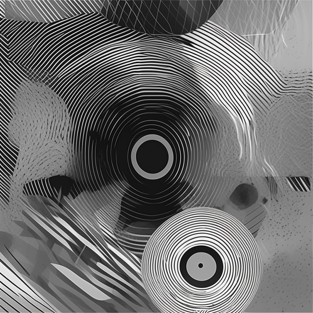 CD cover in greyscale featuring an abstract pattern