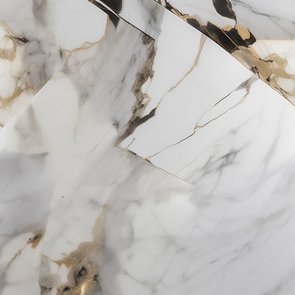 Calacatta Murano marble slab, slab cut into a rectangular shape, polished veined white surface, luxury material