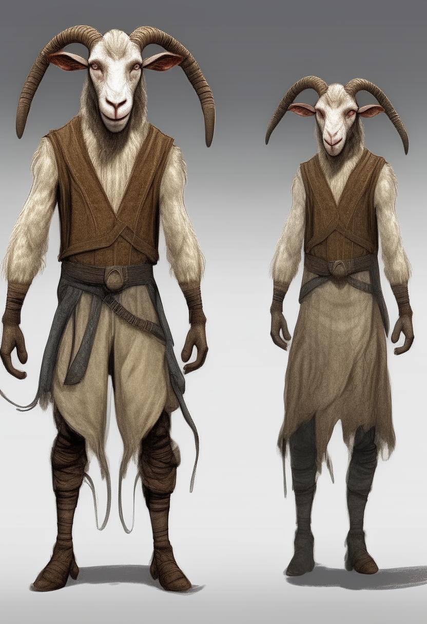 Goat man hybrid full body 