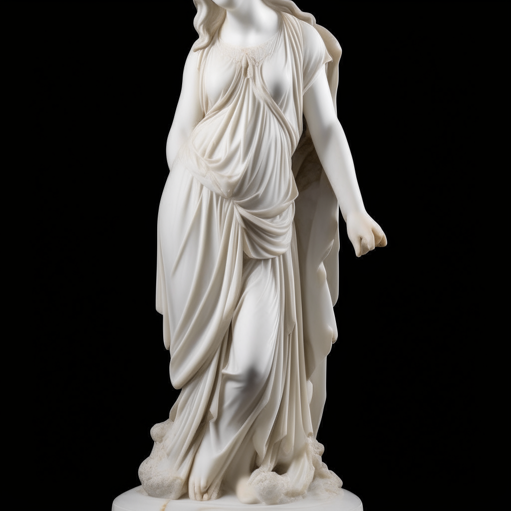 Calacatta Murano marble statue, carved figure enhanced by the stone's natural beauty