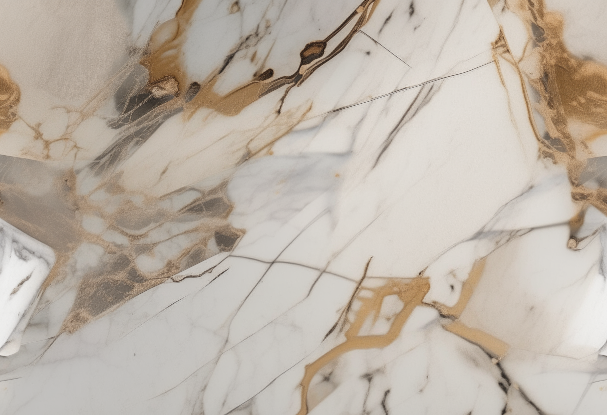 Calacatta Murano marble slab, raw material showing natural fissures and striations