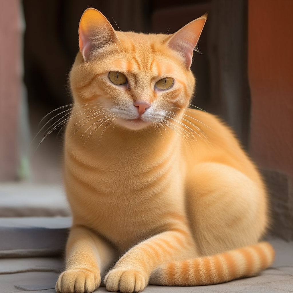 a yellow colored Indian male cat