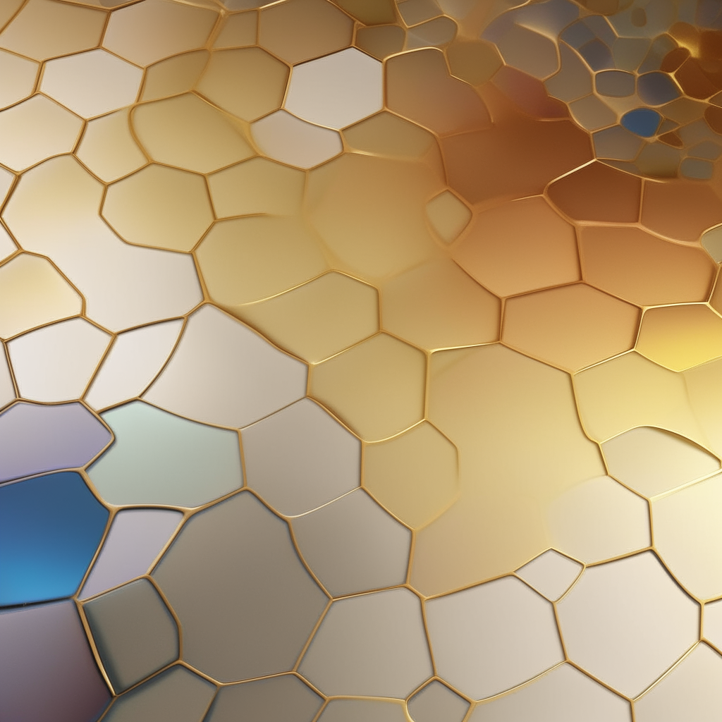 lat silky smooth surface, fractal Voronoi golden pattern embedded in ceramic, rainbow tint, subsurface scattering, translucent lighting –c 10 –s 1000 –tile –ar 1:2 (ay use –tile)