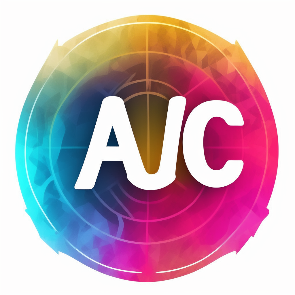 a hyper-realistic multi-colored logo incorporating the letters AIC