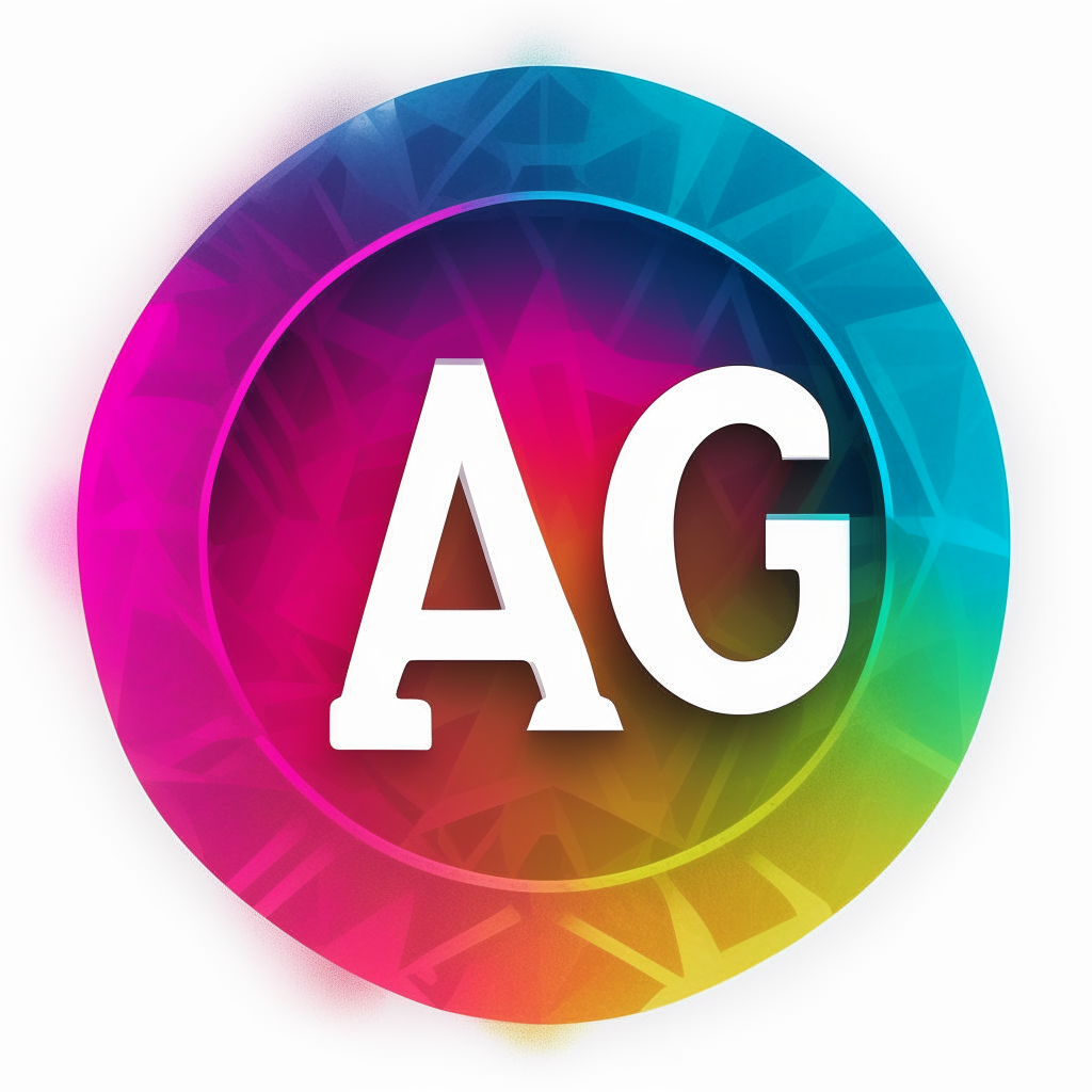 a hyper-realistic multi-colored logo incorporating the letters AIC