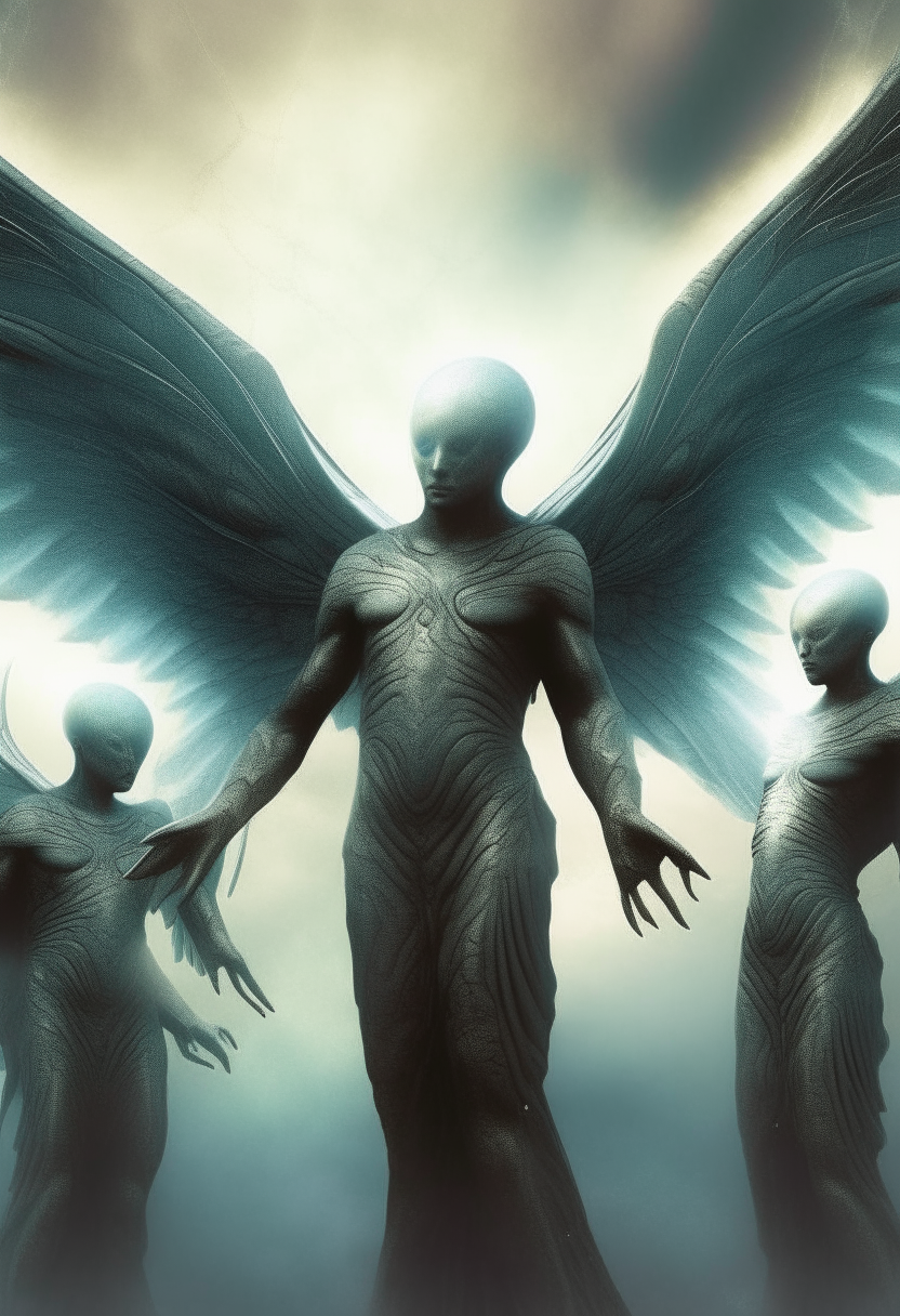 Create an image of winged beings
