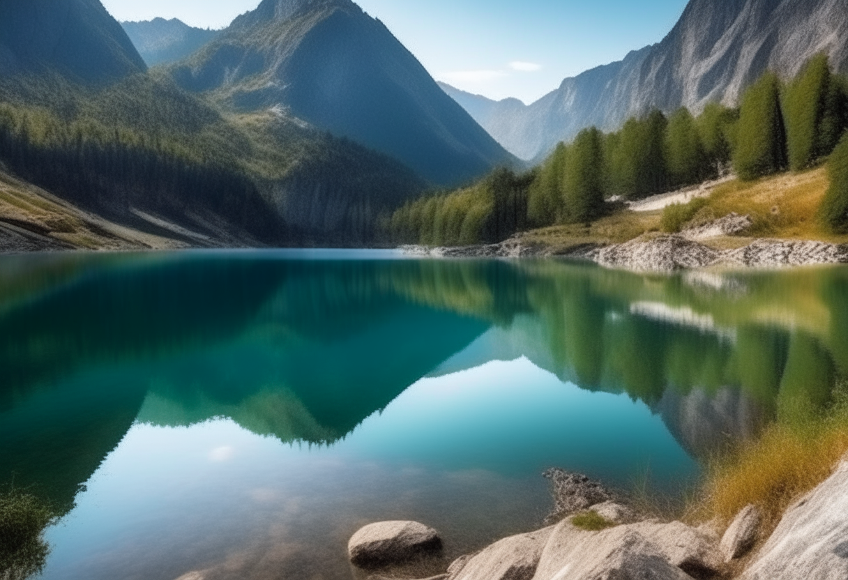 paysage de montagne avec un lac