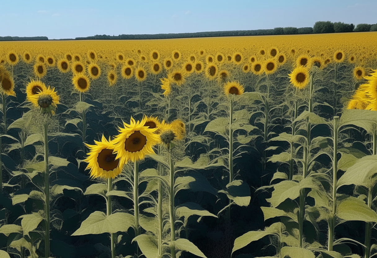 photo d'un champ de tournesols