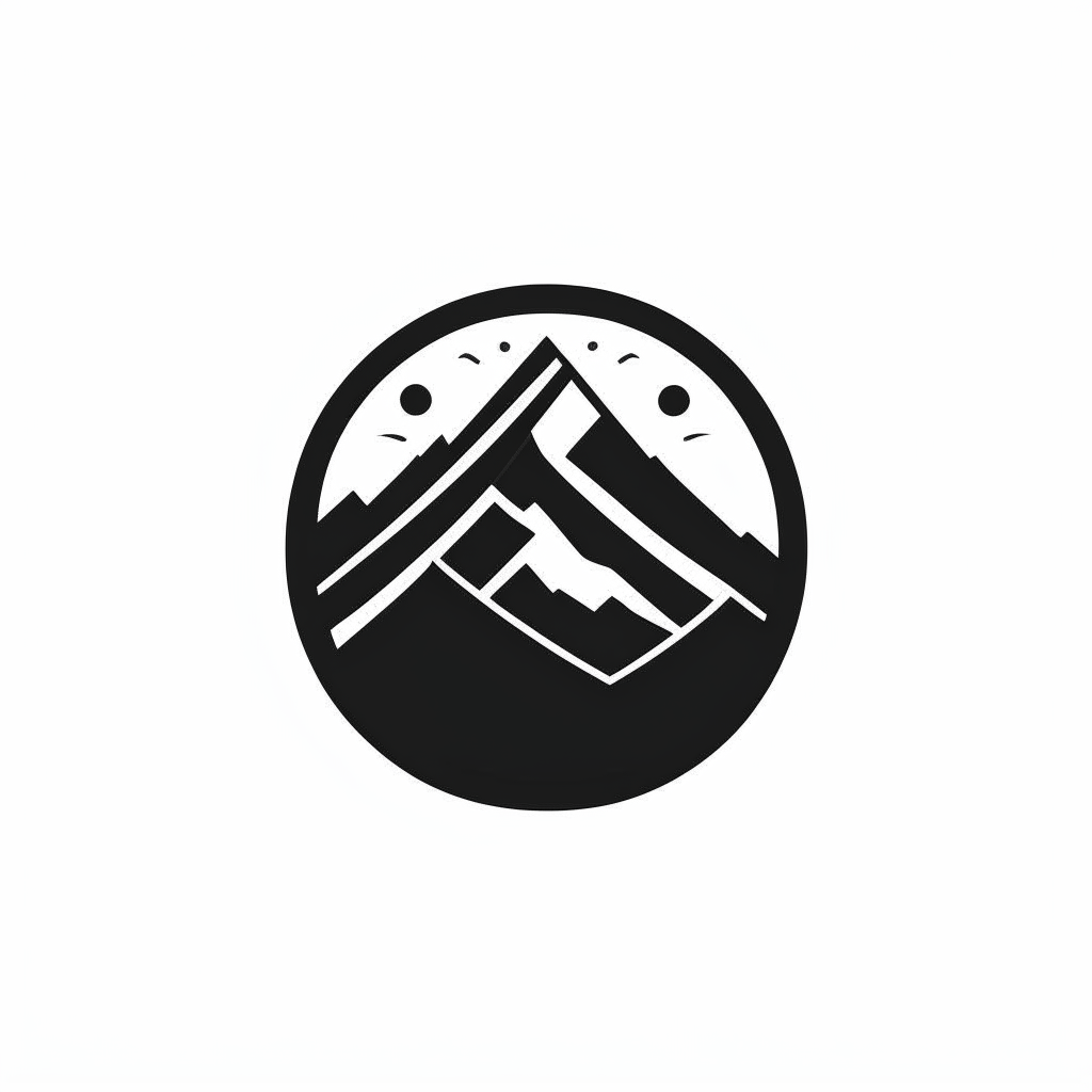 logo de montagne minimaliste noir et blanc