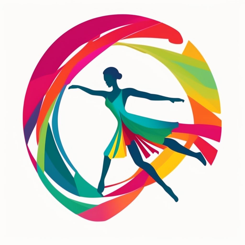 logo pour la danse avec des rubans colorés