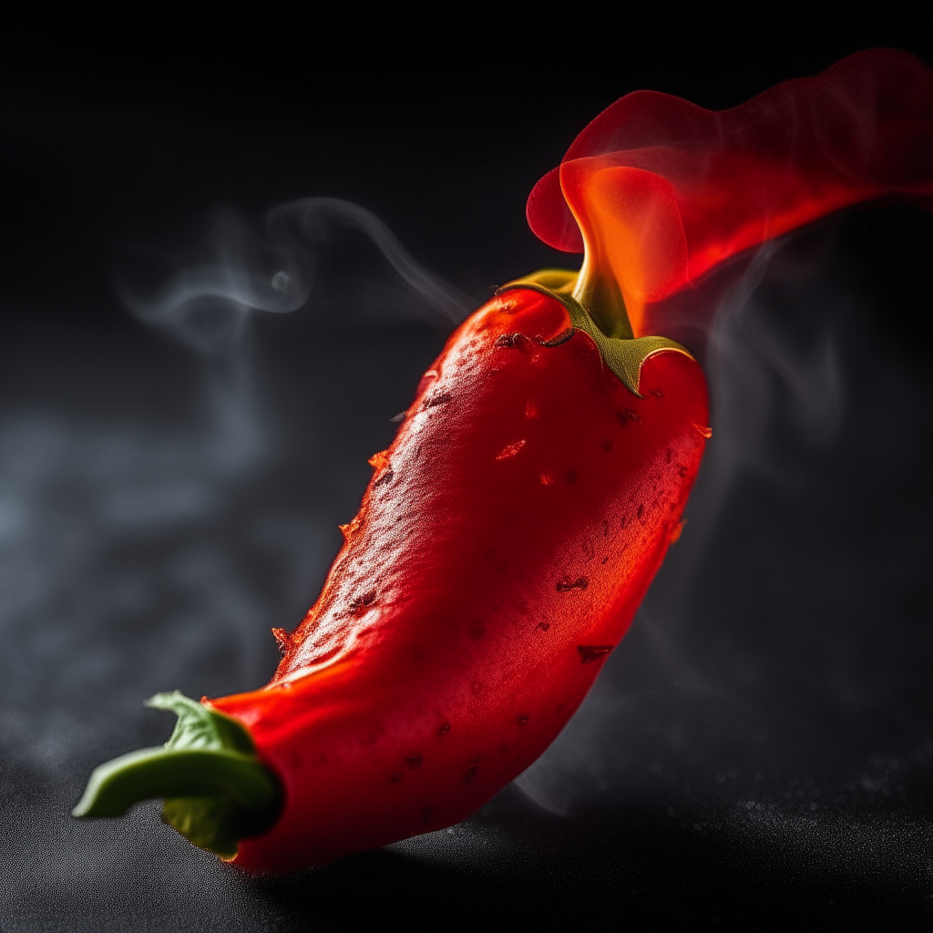 a photo of a steaming hot red chili pepper