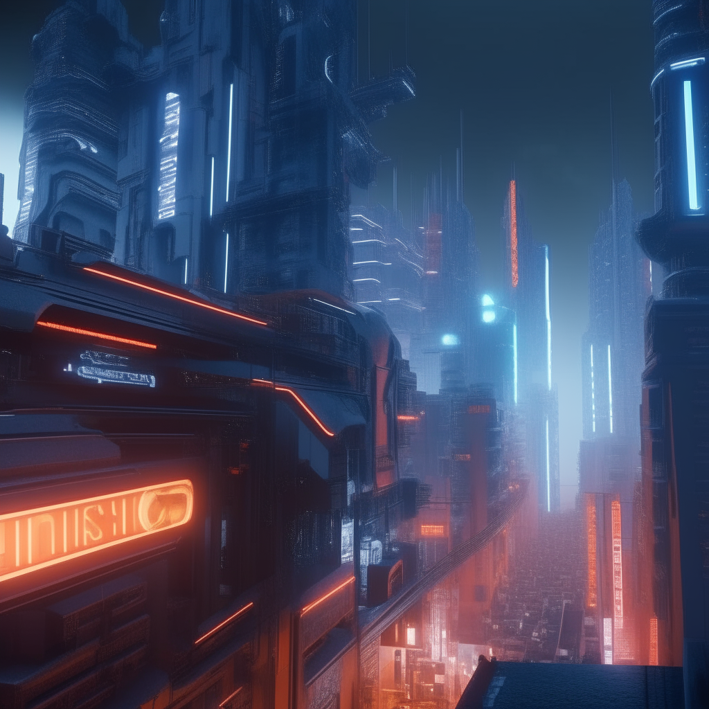 a futuristic cyberpunk city, in the style of 3D, octane render, 8k, ray-tracing, blender, hyper-detailed
