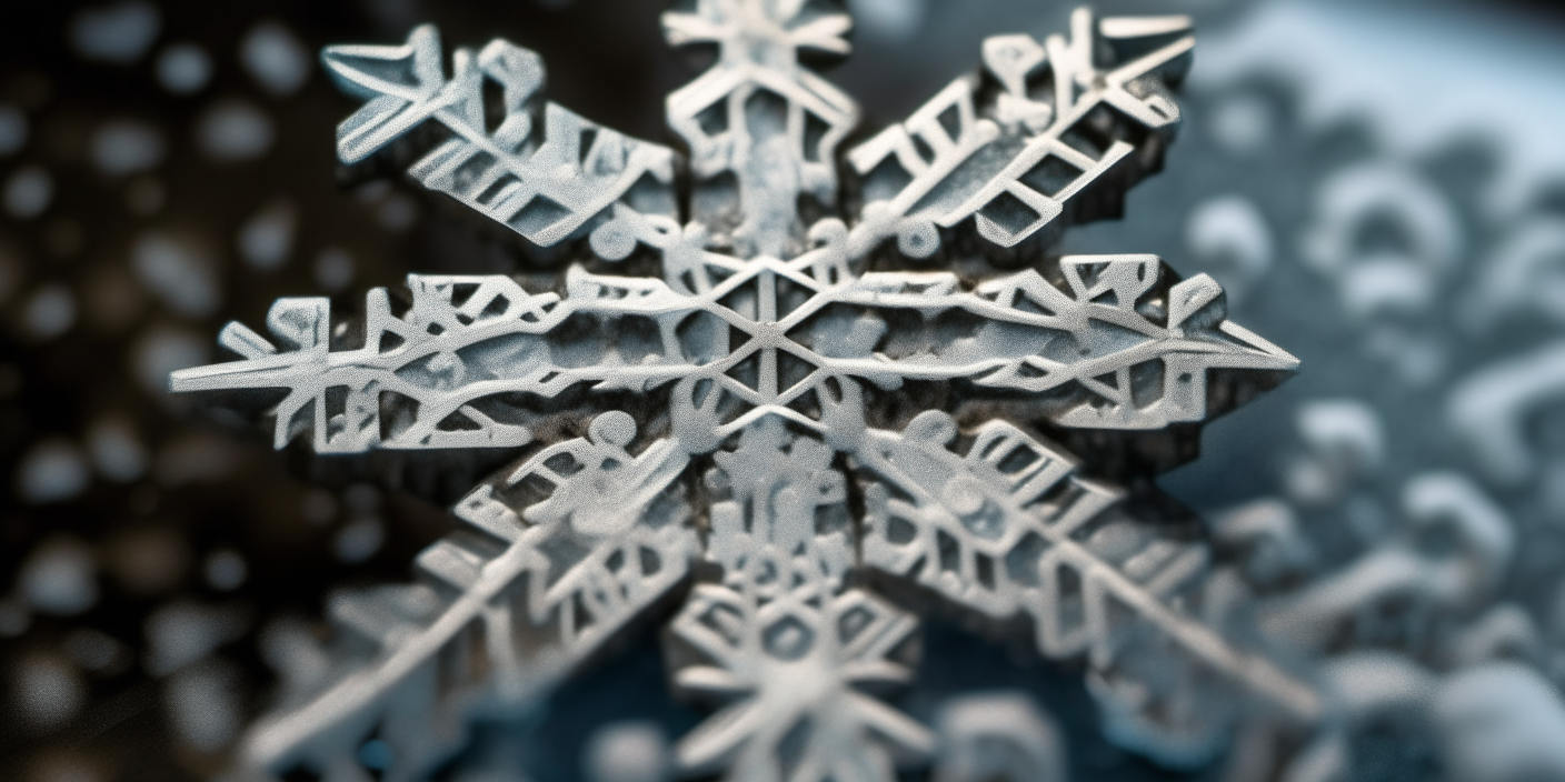 A complex geometric snowflake pattern emerges from sheet metal under the focused stream. Close-up captured with a high-resolution lens.