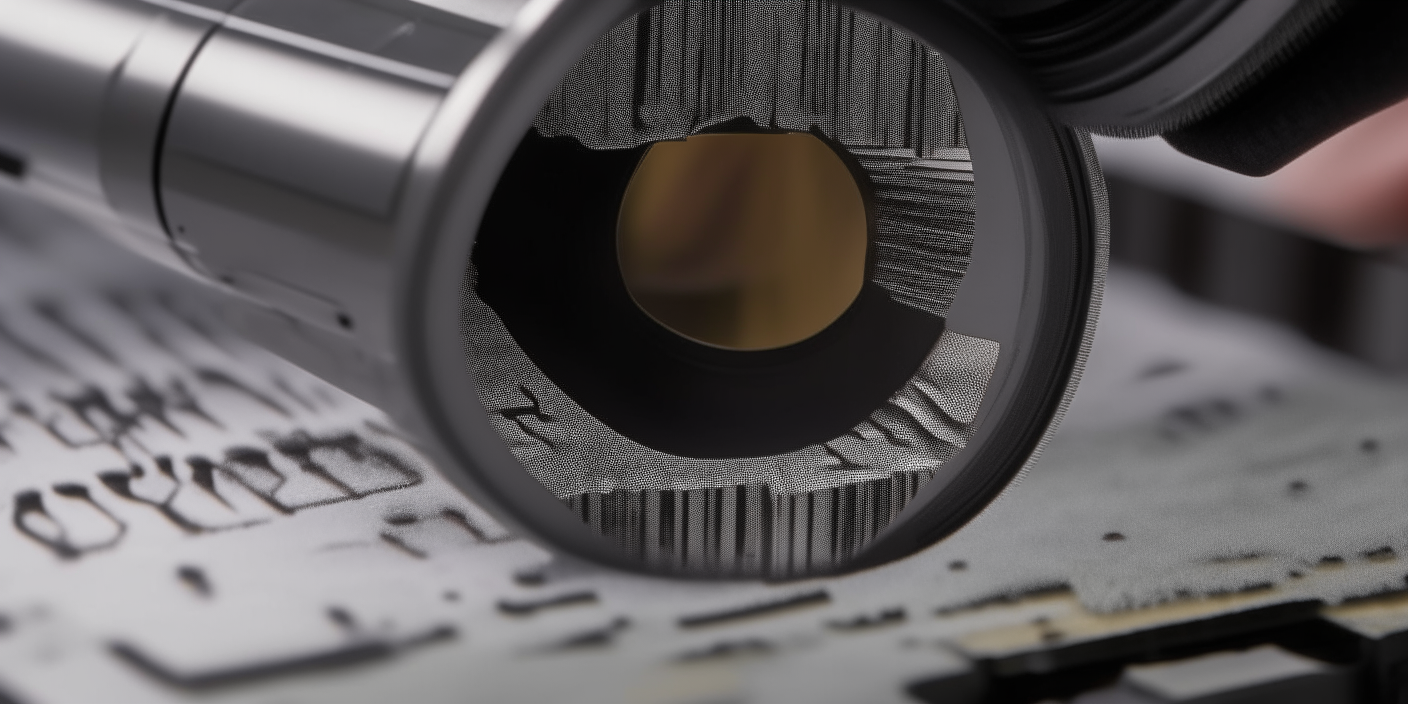 Under the lens, micro-cuts weave together to create elaborate shapes, blending characteristics of each source image