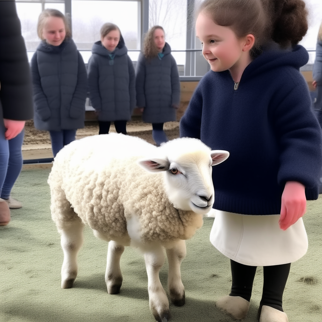 Teacher kicks little lamb out of the school that day because it is against the rules for animals to be there