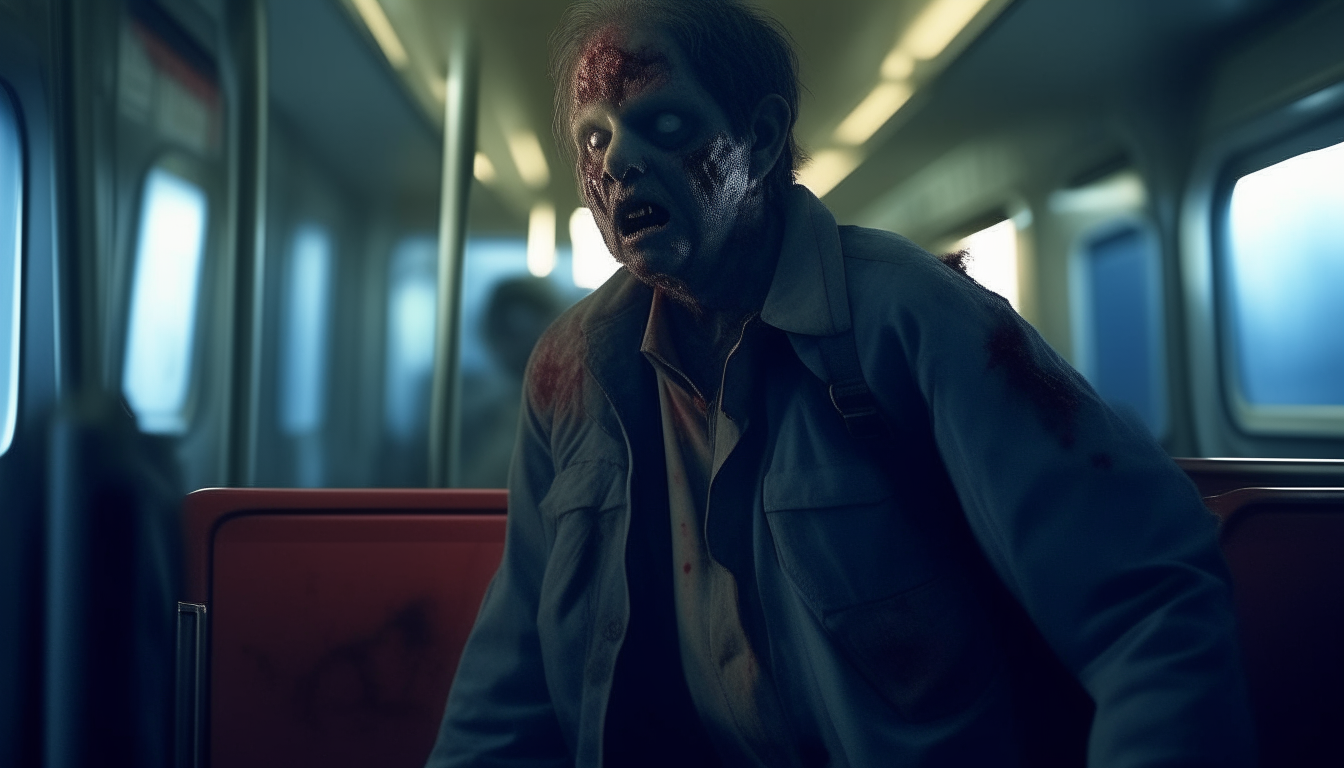 Zombie on a subway train