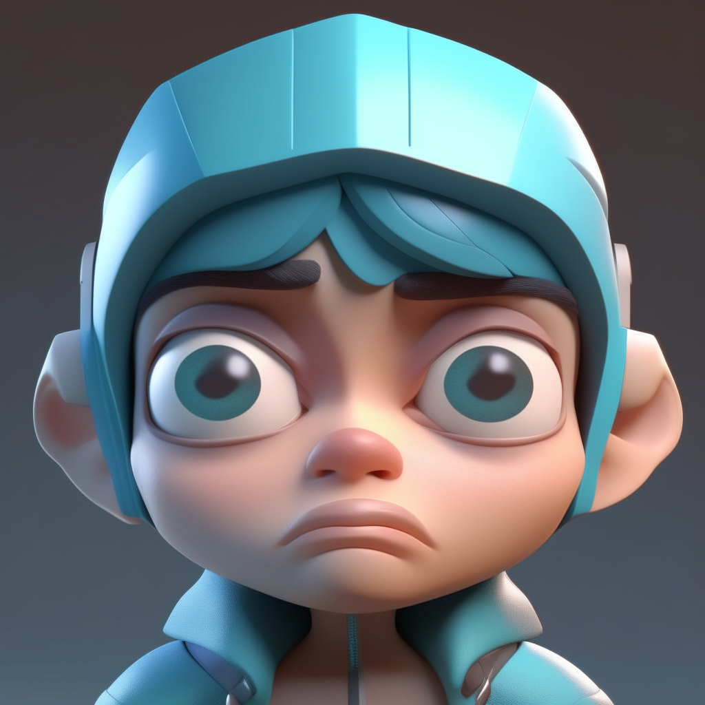 3D animethe hero, big head, closed eyes, in the style of a Disney Pixar movie.