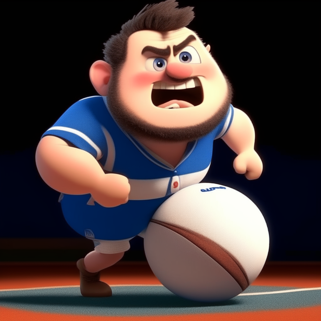 otro personaje de estilo Pixar sosteniendo una pelota de rugby basado en la imagen #9