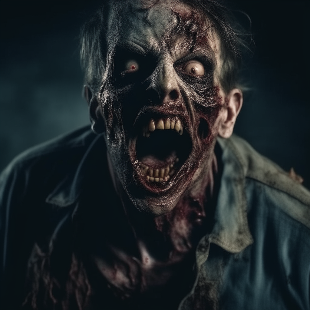 Zombie screams in pain
