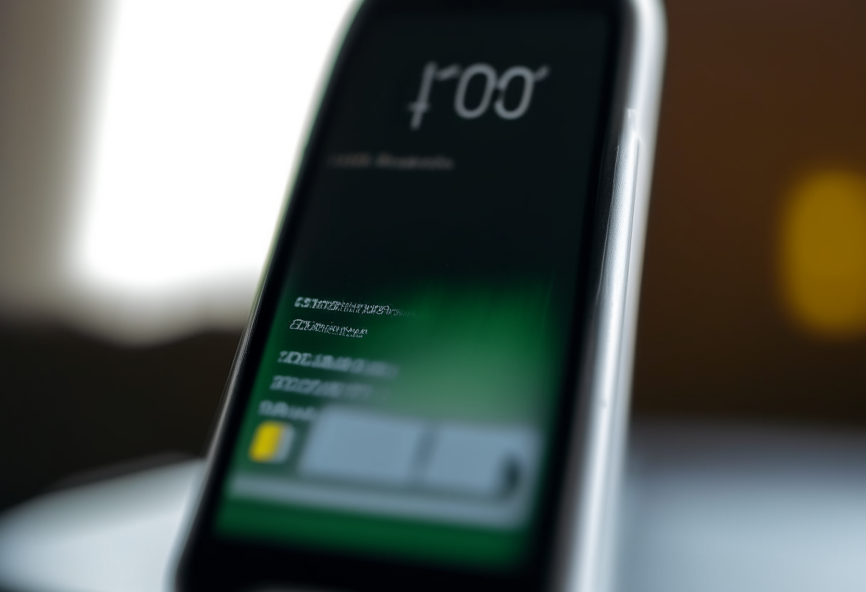 Close-up of a android phone screen showing a low battery warning.
