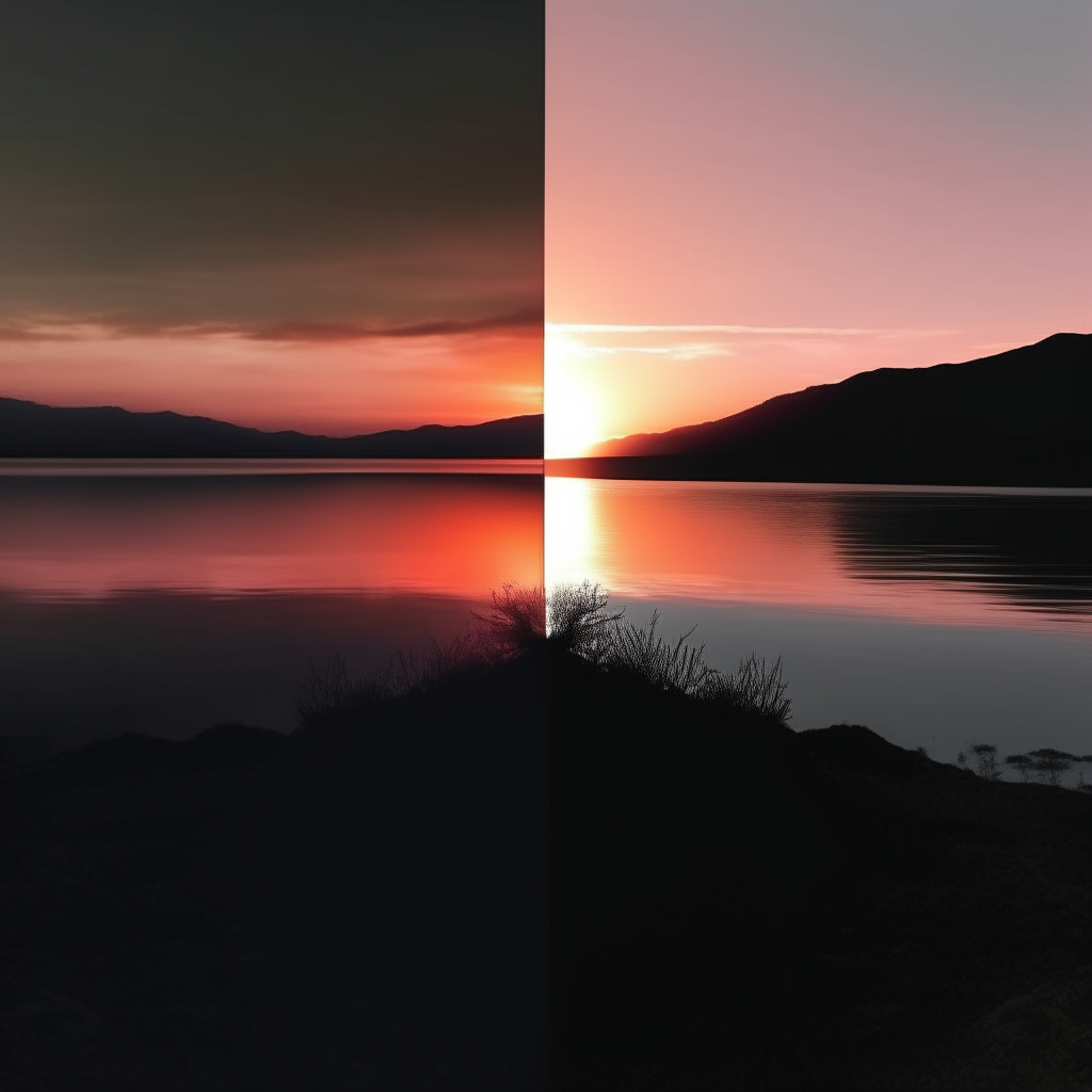 Fade in from black to a serene sunrise scene.