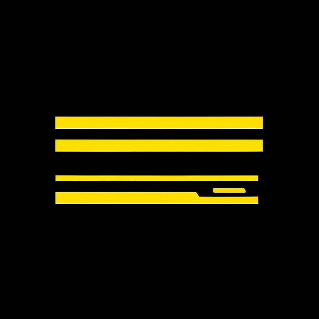 logo with 3 horizontal yellow lines on black background