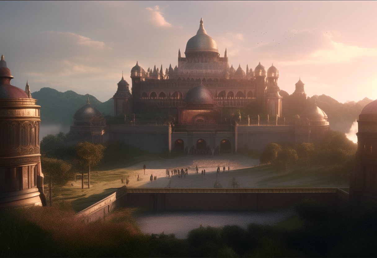 Opening Scene: Begin with a majestic view of the kingdom, showcasing the palace where the king and his seven daughters reside. Use sweeping shots to establish the grandeur of the setting.