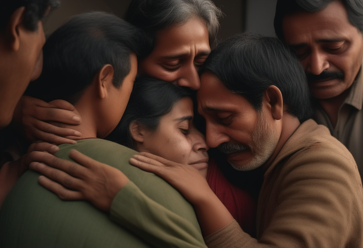 Build to a heartwarming climax as the family is reunited. Show their tearful embraces and expressions of forgiveness, emphasizing the strength of their bond despite the misunderstanding.