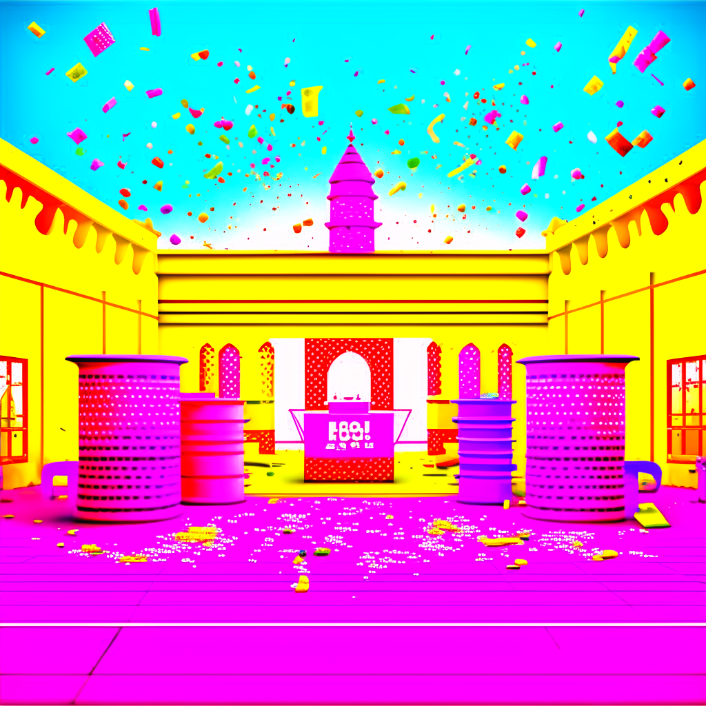 Background: Use a bright and colorful background that evokes the spirit of Holi. You can choose a solid color like yellow, pink, or orange, or a playful pattern with geometric shapes or confetti.


Position: Place "Dhingra Traders" in bold, 3D text across the top of the image, taking up a significant portion of the space.
Color: Choose a vibrant color for the text that complements the background and stands out. You can use a gradient effect for extra visual appeal.