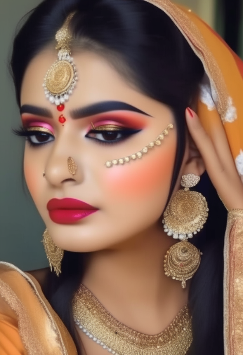 Ek 25 sal ki Bhartiya ladki jo ki apna makeup kar rahi hai bahut hi pyar se