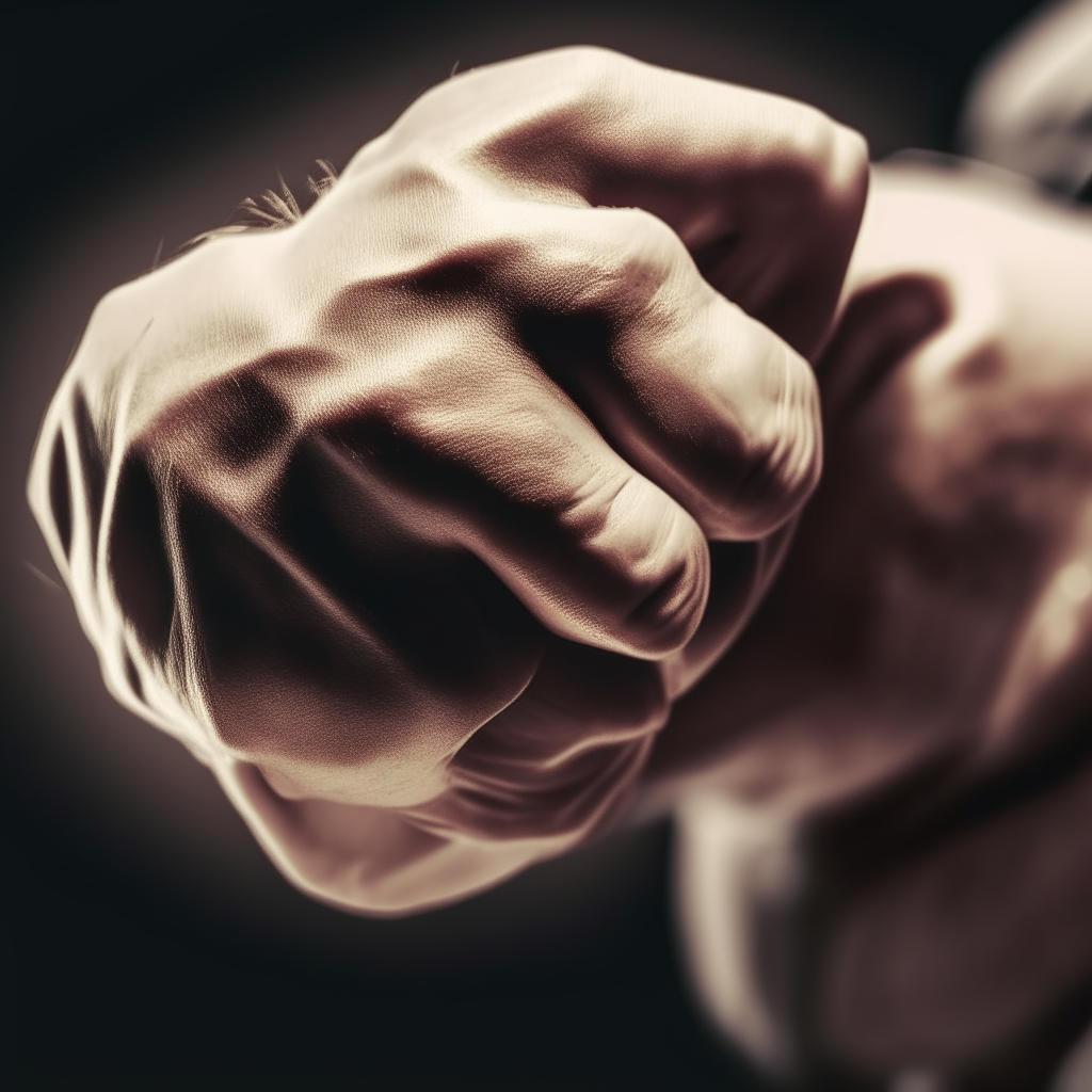 two men fighting  A high punch hits the enemy. Courage. Strong action. Fighting. Confrontation.