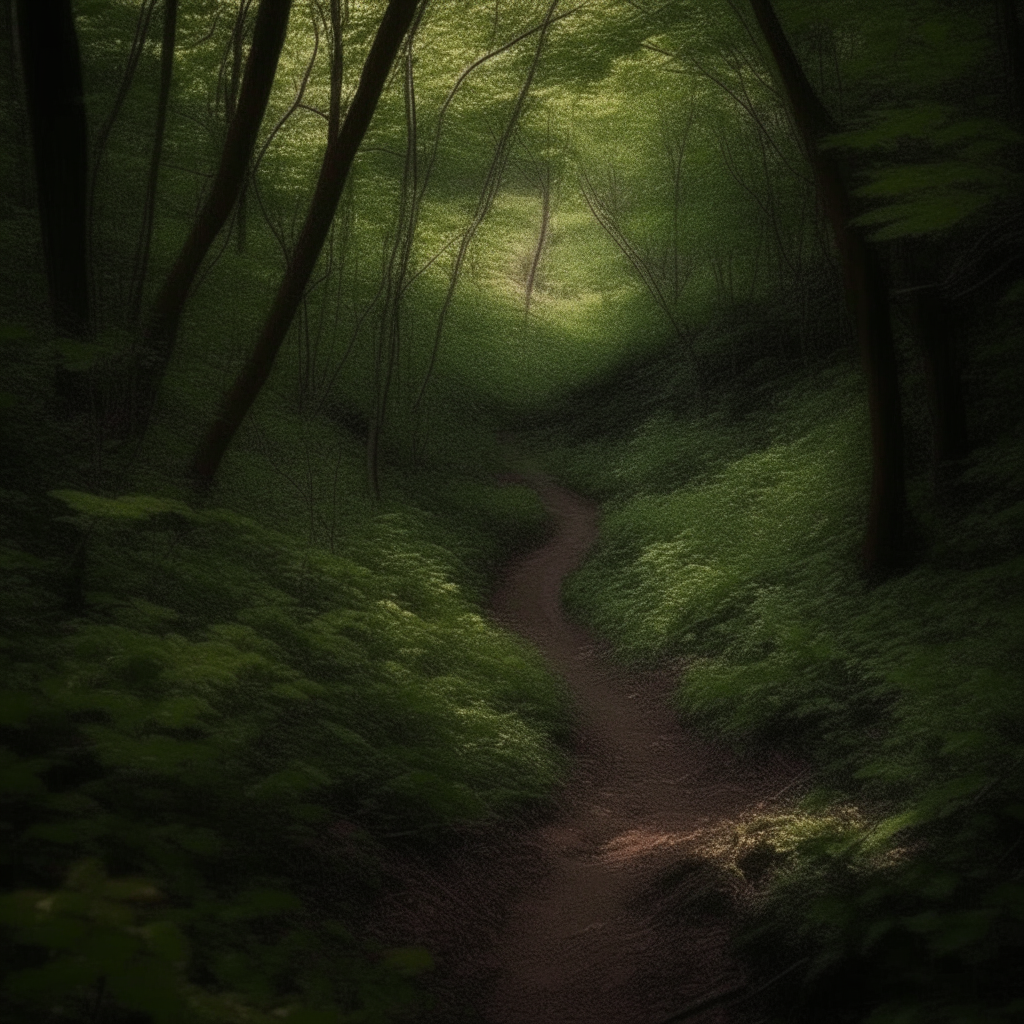 The dense forest enveloped me as I ventured deeper into the wilderness, the canopy above casting eerie shadows across the narrow trail. Each step echoed in the silence, my only companion was the rustling of leaves and the occasional call of a distant bird.
