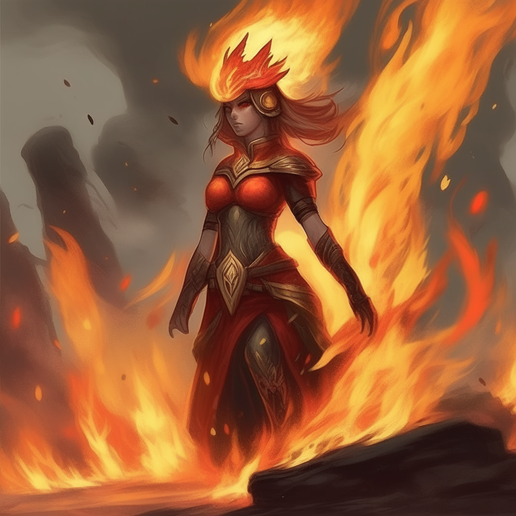 In contrast to King Pyron, who employed fire for destruction, Wildfire used her abilities to safeguard and nurture. 
