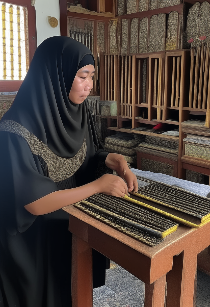 seorang gadis berambut hitam panjang duduk di kursi kayu di depan meja belajar kayu, dia memakai baju lengan panjang berwarna putih, dia sedang menulis di buku catatan dengan pena di tangan kanannya, di sebelah tangan kirinya ada secangkir teh yang mengepul, latar belakang adalah dinding kamar tidur bercat kuning muda dengan jendela besar, gaya gambar anime realistik