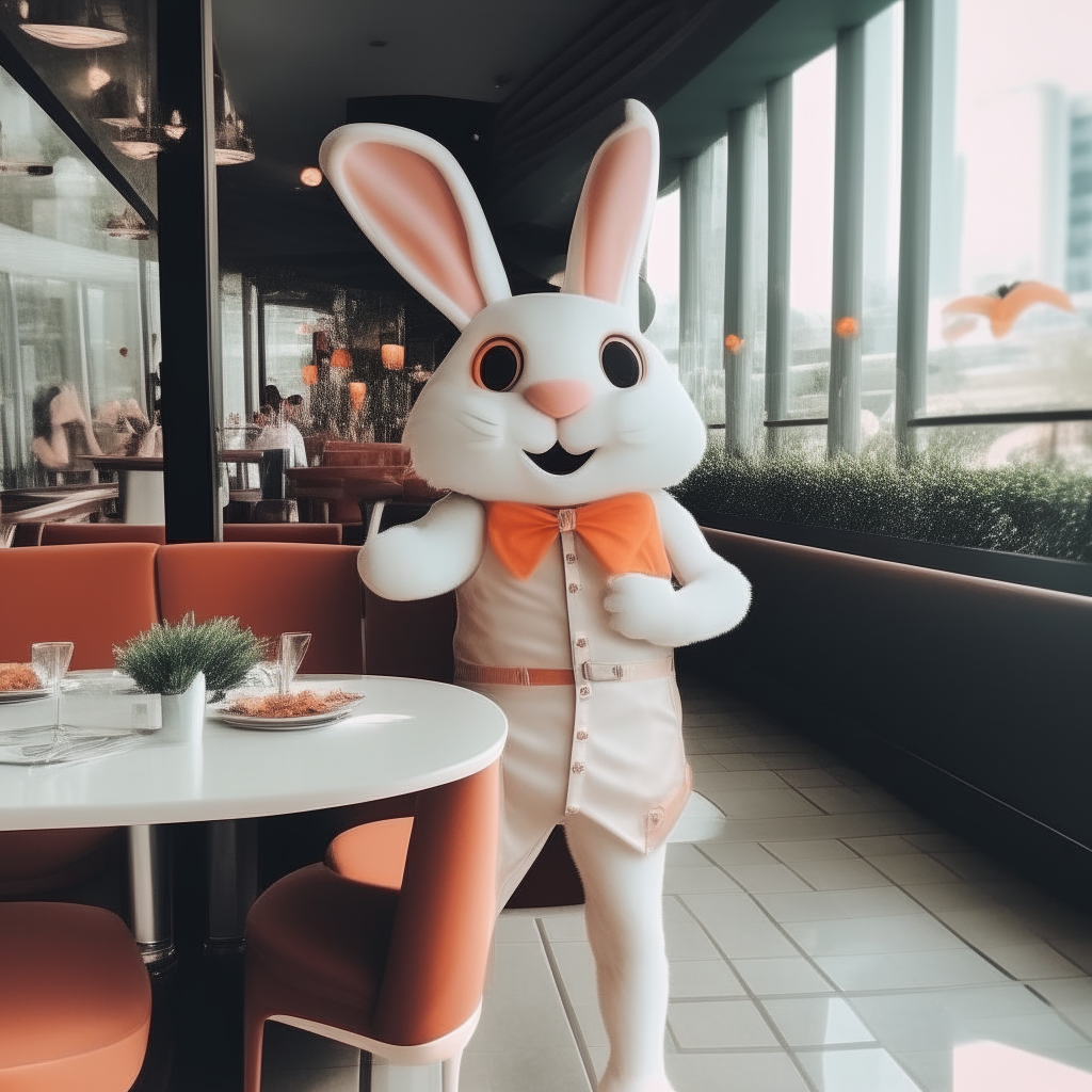 Close-up 35mm (Labubu) is a tiny monster character.  Dressed in a brown bunny outfit with big eyes, a wide mouth and jagged teeth, a Labuboo doll stood outside the restaurant.  A restaurant named "7-Eleven" located in Hong Kong is one of the characters in the series The Monsters.
