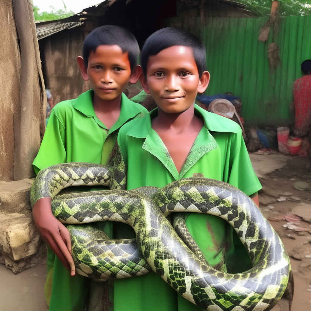In one village, a brave boy and a kind python became unexpected friends in green, leading to celebrations in the village. 