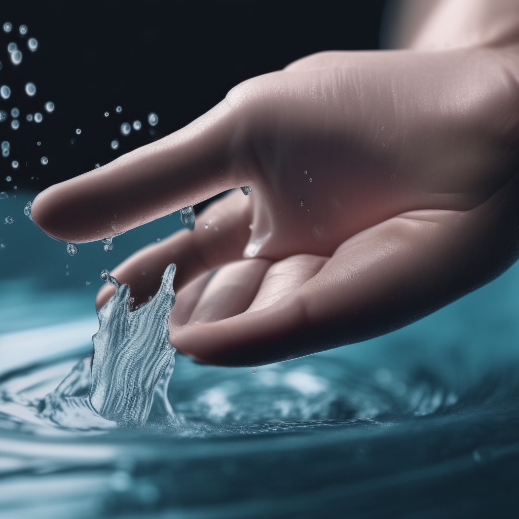 A close-up of water flowing through fingers to represent the element of water associated with Aquarius