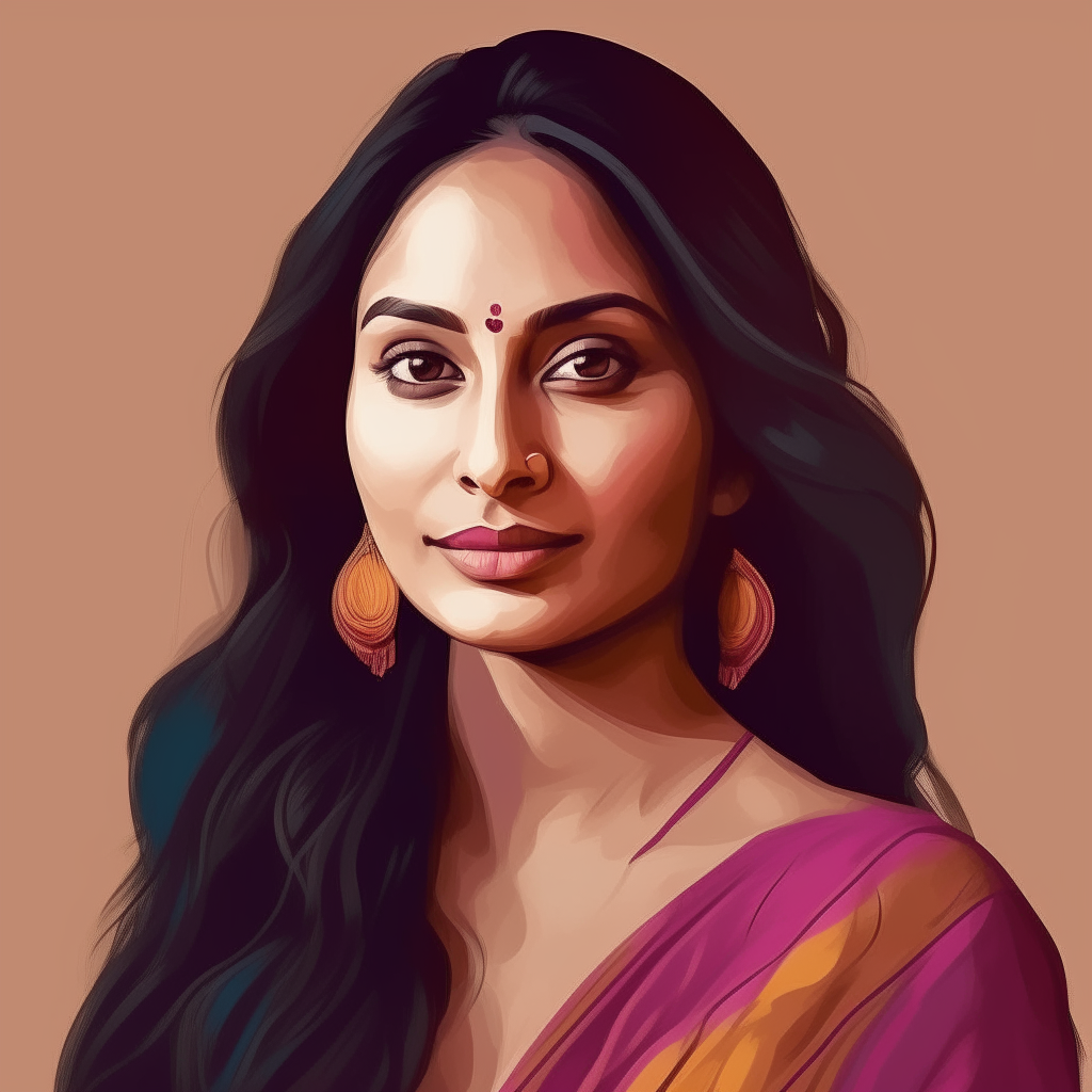 Create a influential figure based on an Indian woman who is 30 years old, with long hair, fair skin, and a figure measuring 38-30-38, and possessing qualities such as promoting health and fitness, confidence and courage, advocating for social justice and equality, and inspiring others through her beauty and healthy lifestyle.