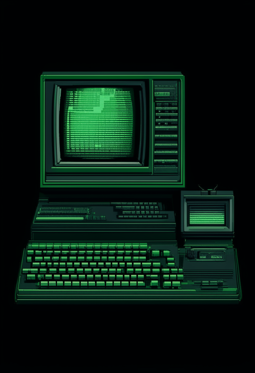 A retro green-colored computer terminal displaying 'Malachite Gaming' against a black backdrop, pixel art, 460x200